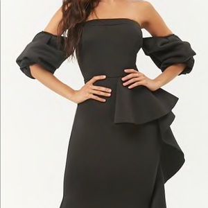 Cq by cq black off shoulder gown dress size L